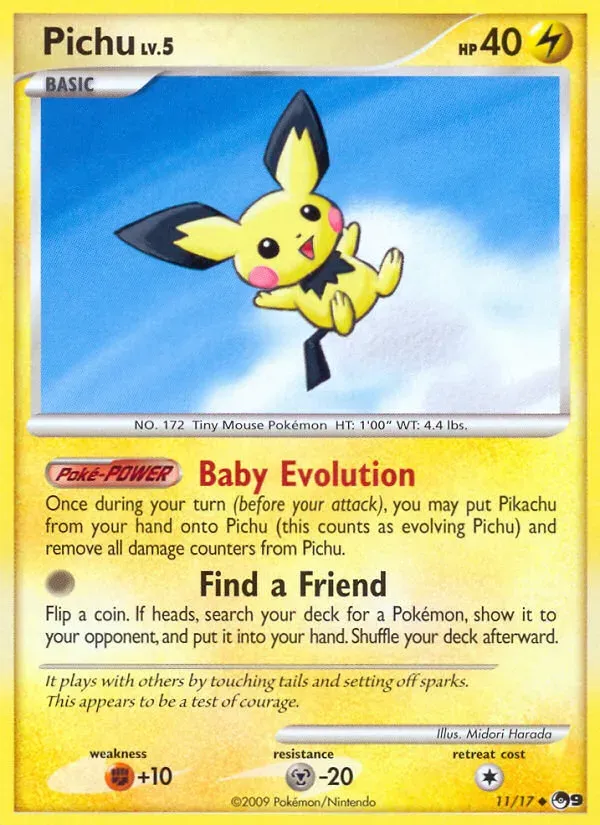 POP Series 9 영어판 Pichu 11 카드 앞면