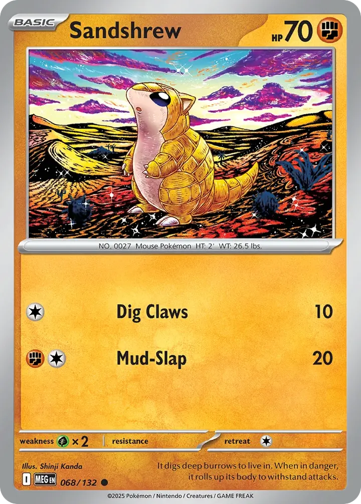Mega Evolution 英語版 Sandshrew 68 カード表面