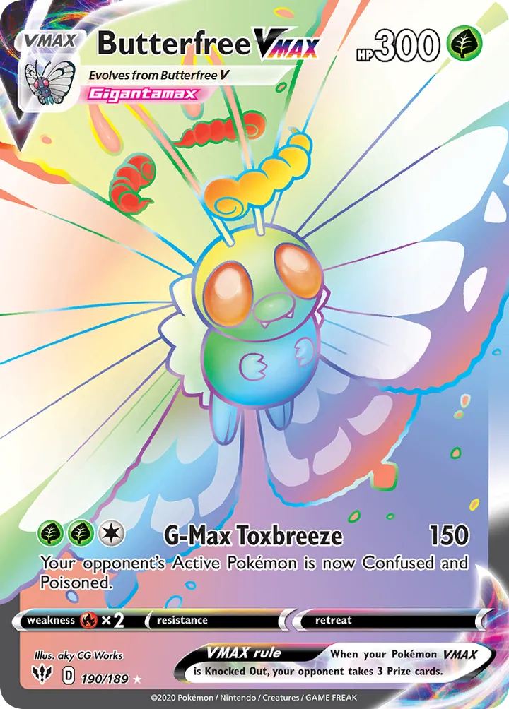 Sword & Shield—Darkness Ablaze 英語版 Butterfree VMAX 190 カード表面