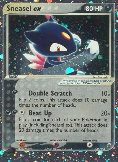 EX Ruby & Sapphire 영어판 Sneasel ex 103 카드 앞면
