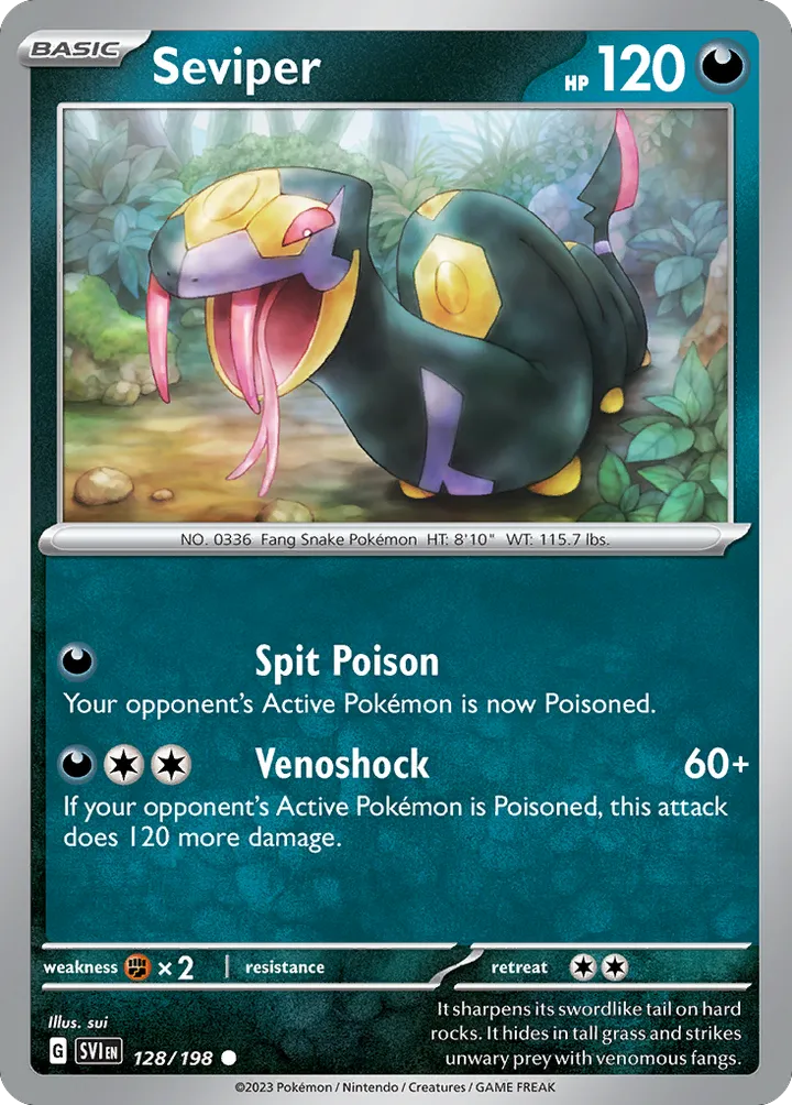 Scarlet & Violet 영어판 Seviper 128 카드 앞면