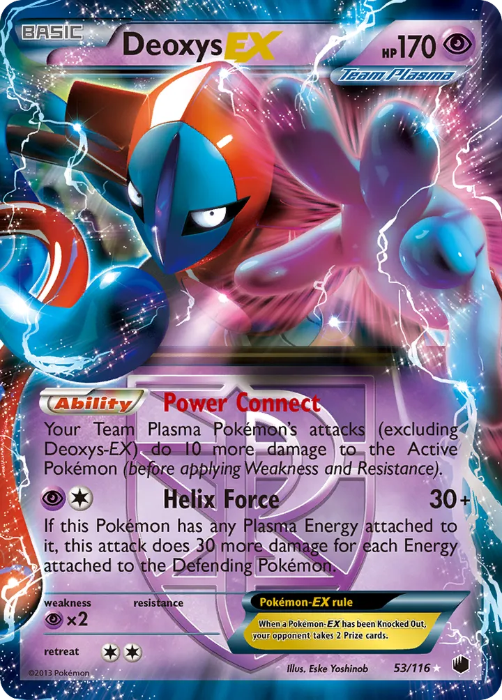 Black & White—Plasma Freeze 영어판 Deoxys-EX 53 카드 앞면