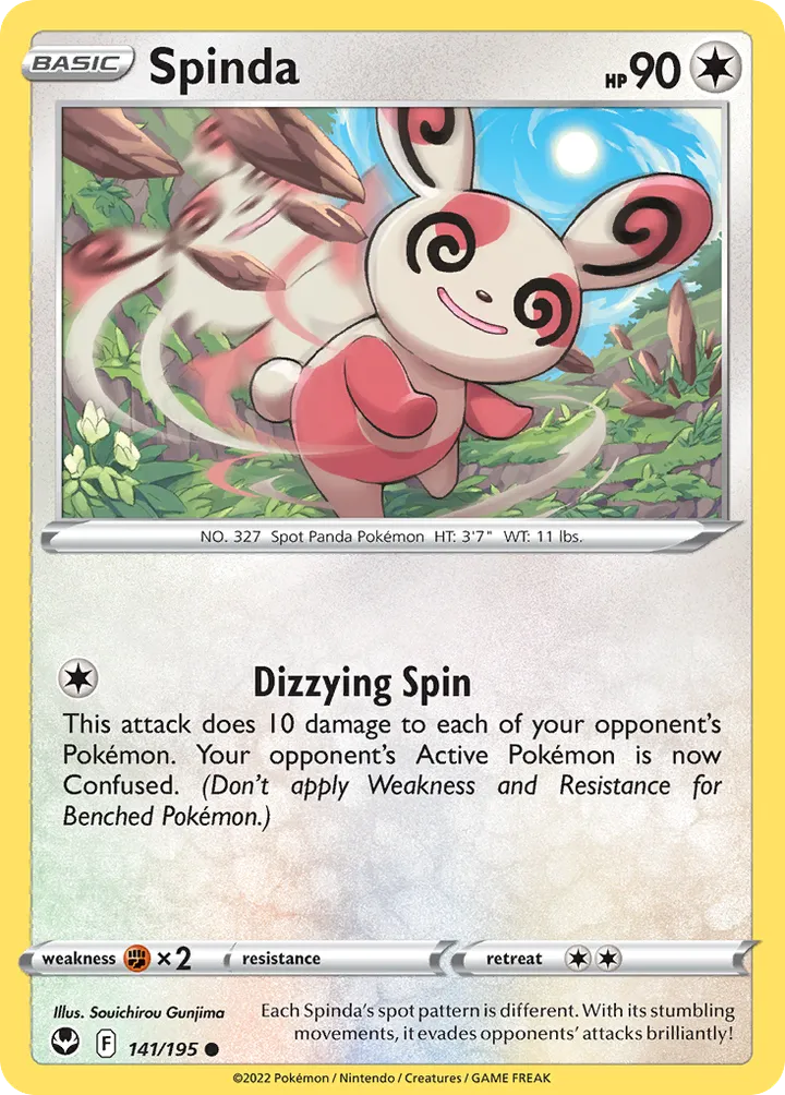 Sword & Shield—Silver Tempest 영어판 Spinda 141 카드 앞면