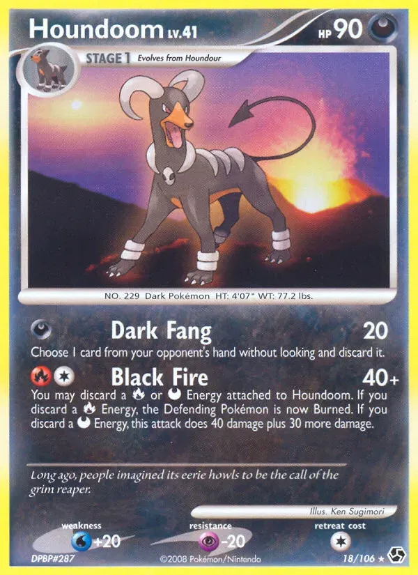Diamond & Pearl—Great Encounters 영어판 Houndoom 18 카드 앞면