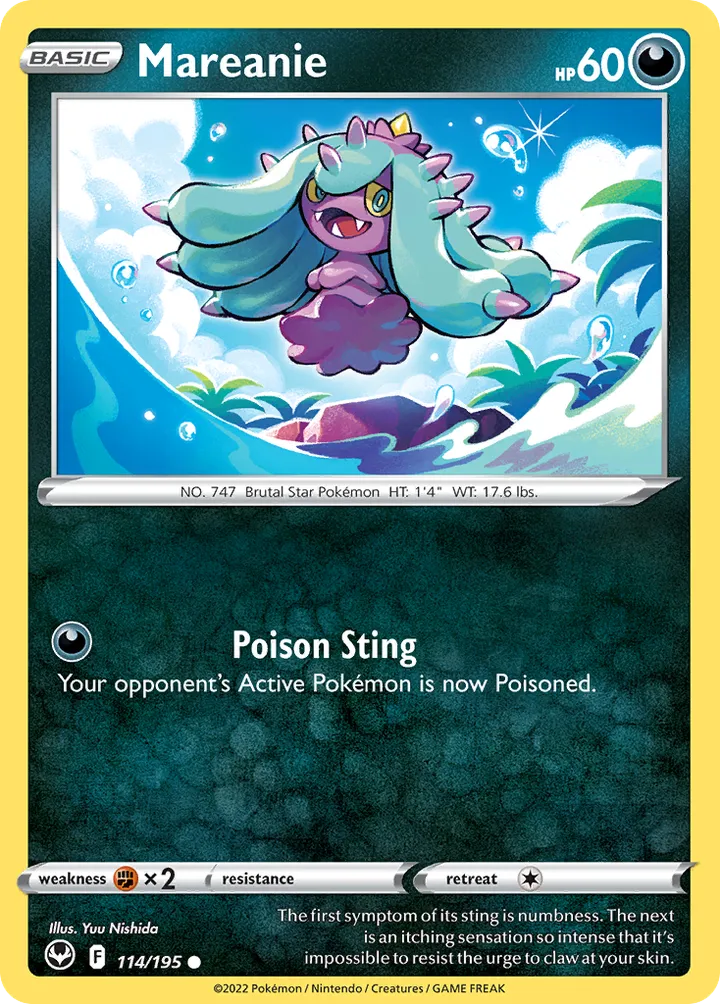 Sword & Shield—Silver Tempest 영어판 Mareanie 114 카드 앞면