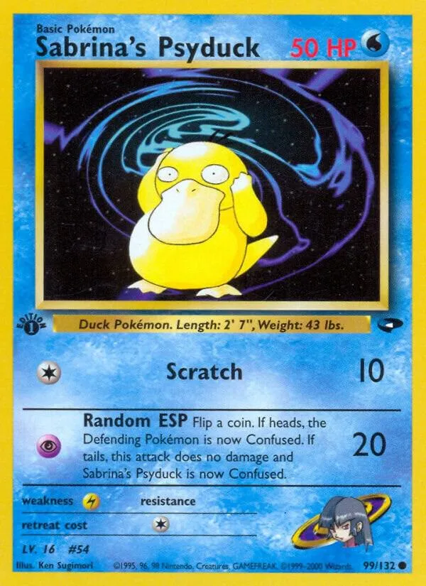 Gym Challenge 英語版 Sabrina's Psyduck 99 カード表面