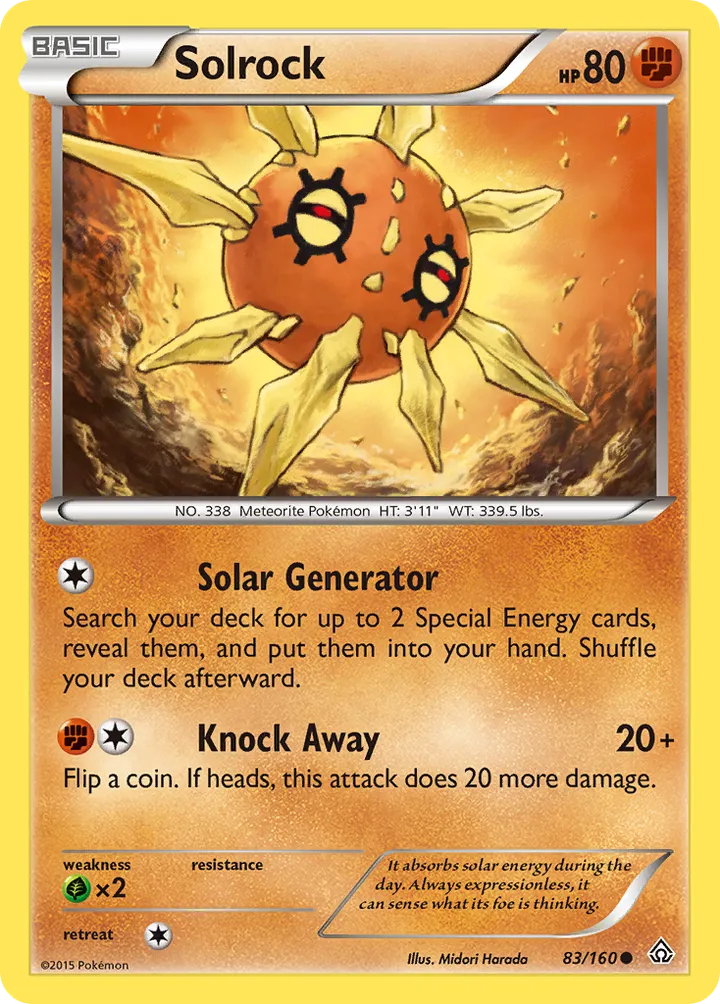 XY—Primal Clash 영어판 Solrock 83 카드 앞면