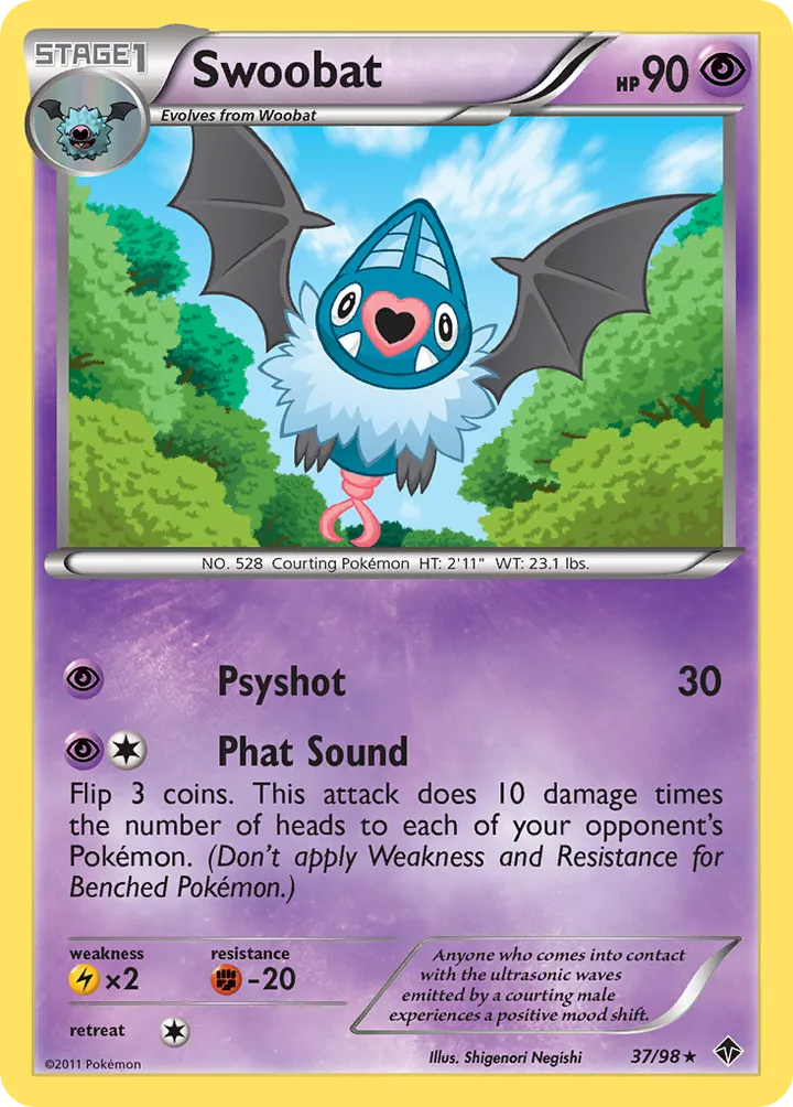 Black & White—Emerging Powers 영어판 Swoobat 37 카드 앞면