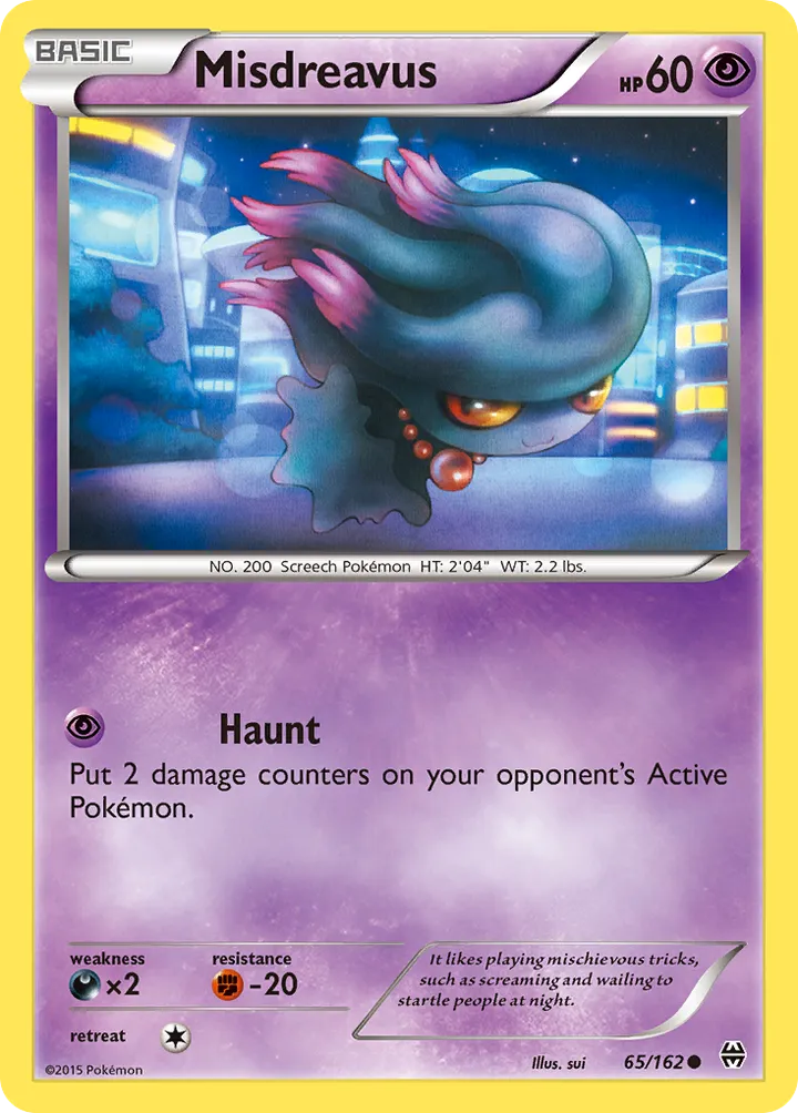 XY—BREAKthrough 영어판 Misdreavus 65 카드 앞면
