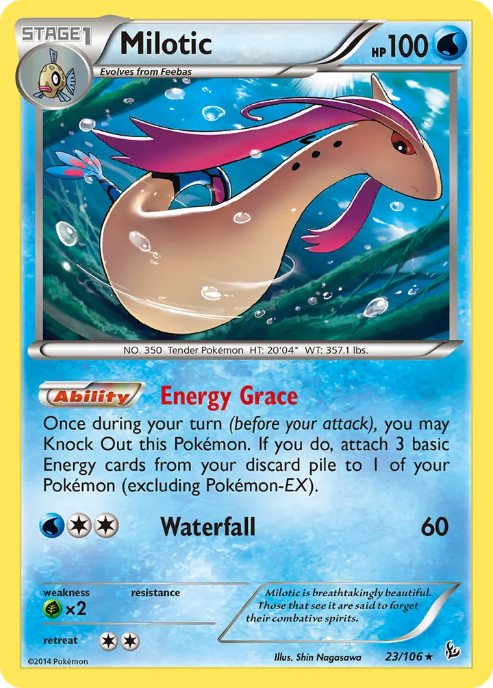 XY—Flashfire 英語版 Milotic 23 カード表面