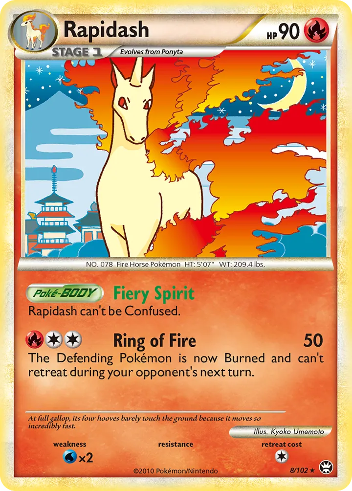 HS—Triumphant 영어판 Rapidash 8 카드 앞면
