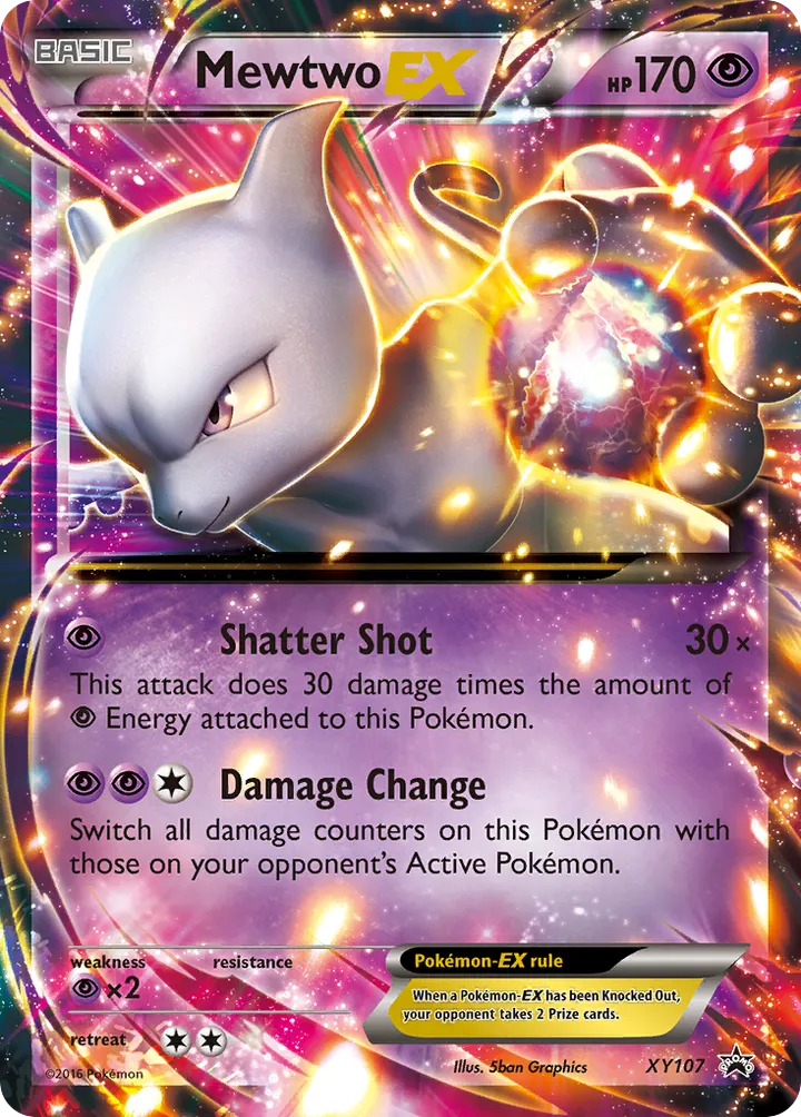 XY Black Star Promos 英語版 Mewtwo-EX XY107 カード表面