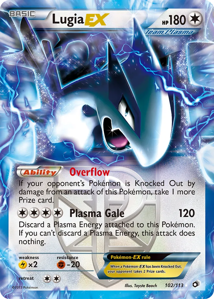 Black & White—Legendary Treasures 英語版 Lugia-EX 102 カード表面