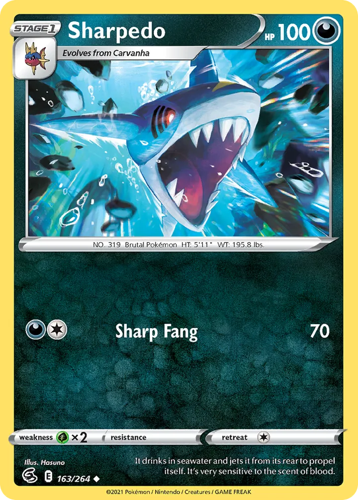 Sword & Shield—Fusion Strike 영어판 Sharpedo 163 카드 앞면