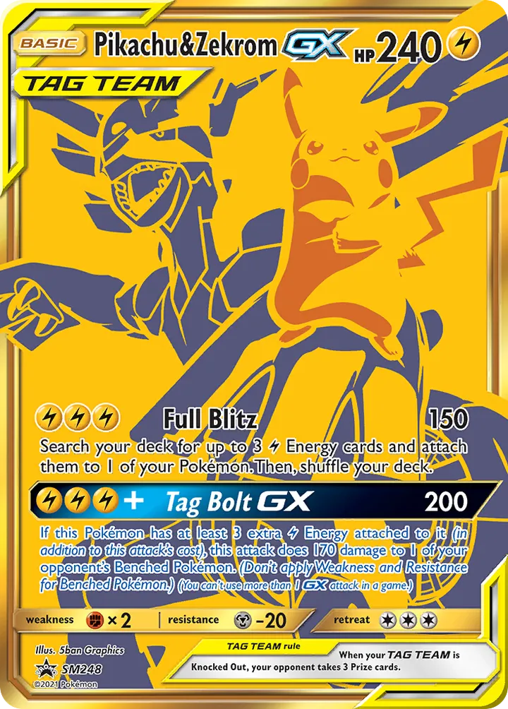 SM Black Star Promos 영어판 Pikachu & Zekrom-GX SM248 카드 앞면