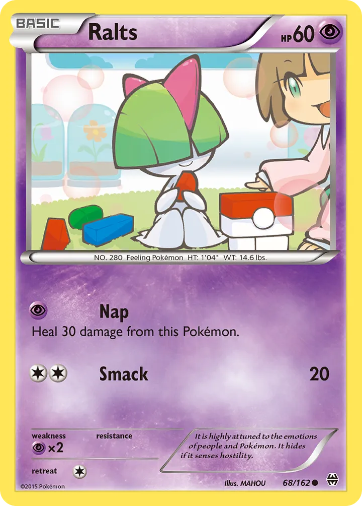 XY—BREAKthrough 영어판 Ralts 68 카드 앞면