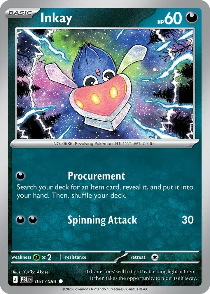 Mega Evolution—Pitch Black 영어판 Inkay 51 카드 앞면