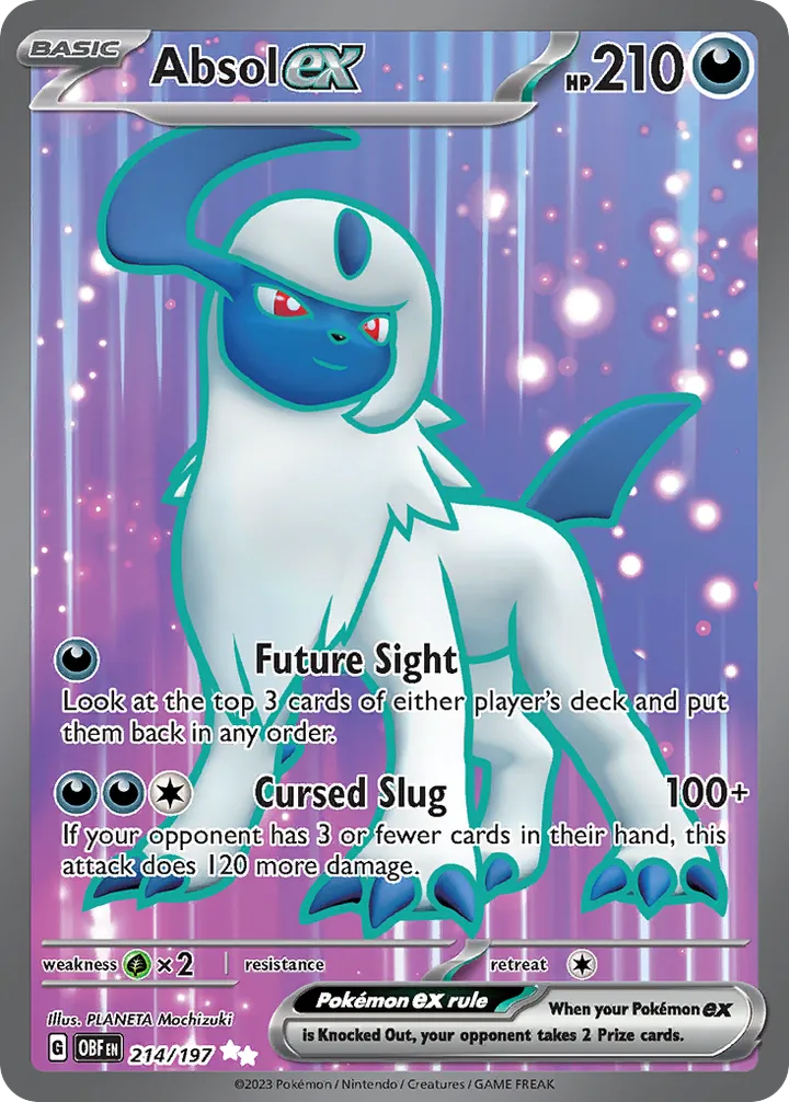 Scarlet & Violet—Obsidian Flames 영어판 Absol ex 214 카드 앞면