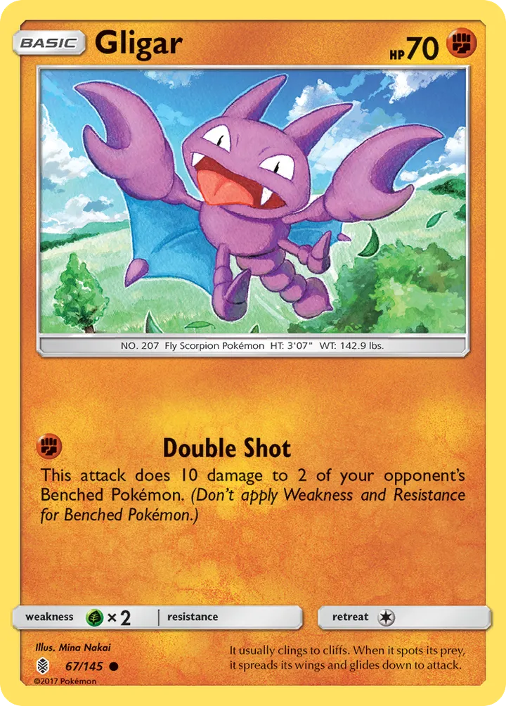 Sun & Moon—Guardians Rising 영어판 Gligar 67 카드 앞면