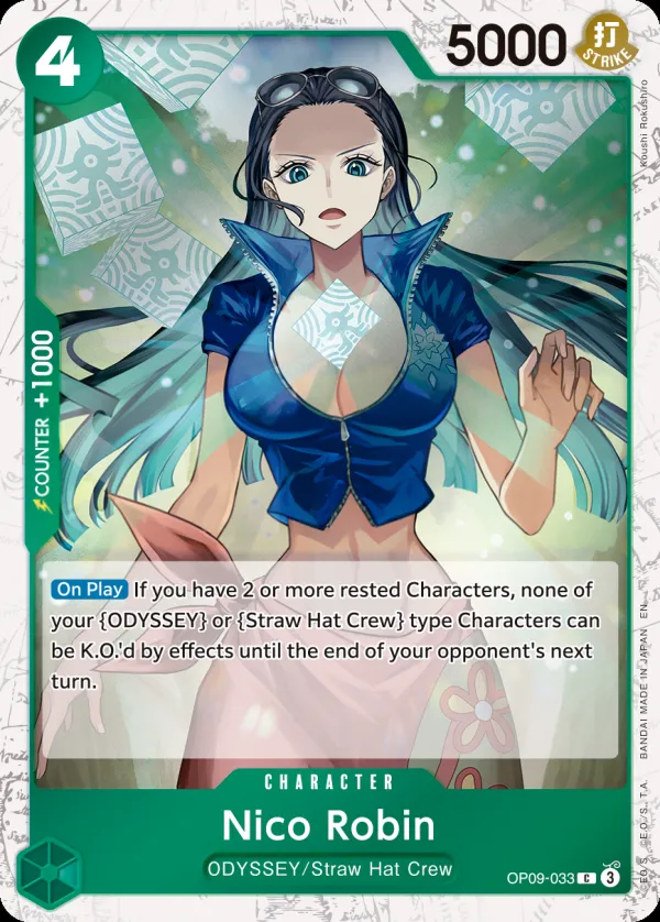 Emperors in the New World 英語版 Nico Robin OP09-033 · パラレル カード表面