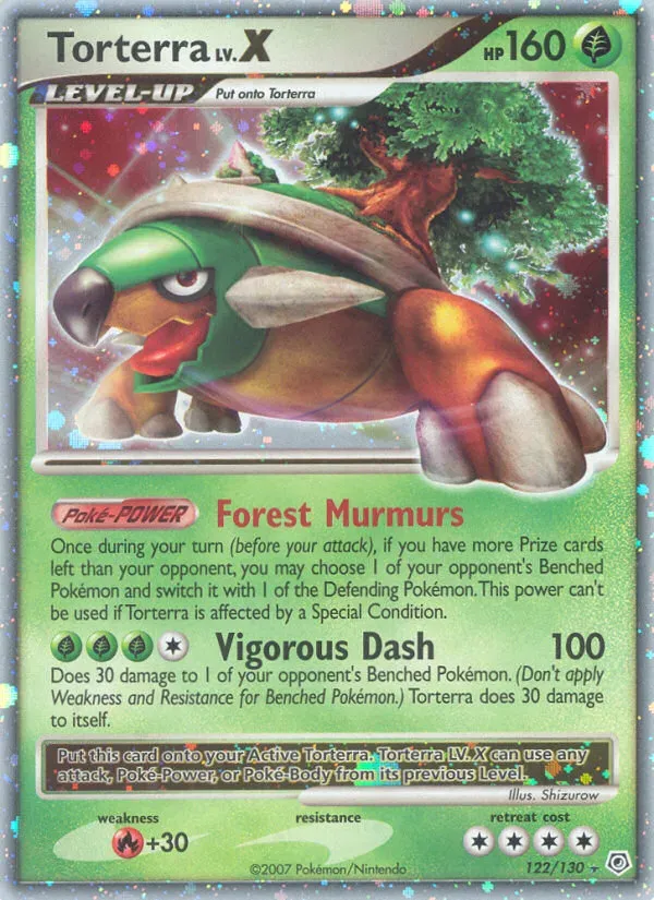 Diamond & Pearl 영어판 Torterra LV.X 122 카드 앞면