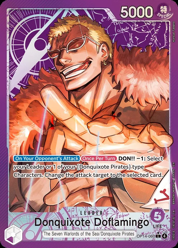 The Azure Sea's Seven 영어판 Donquixote Doflamingo OP14-060 · 패럴렐 카드 앞면
