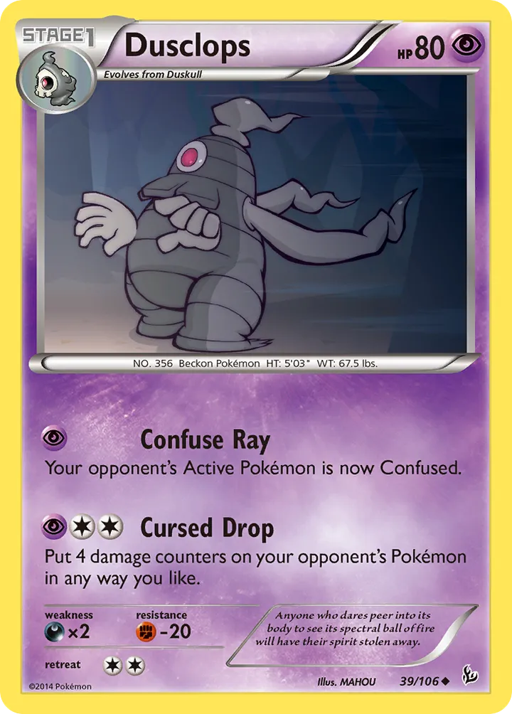 XY—Flashfire 영어판 Dusclops 39 카드 앞면