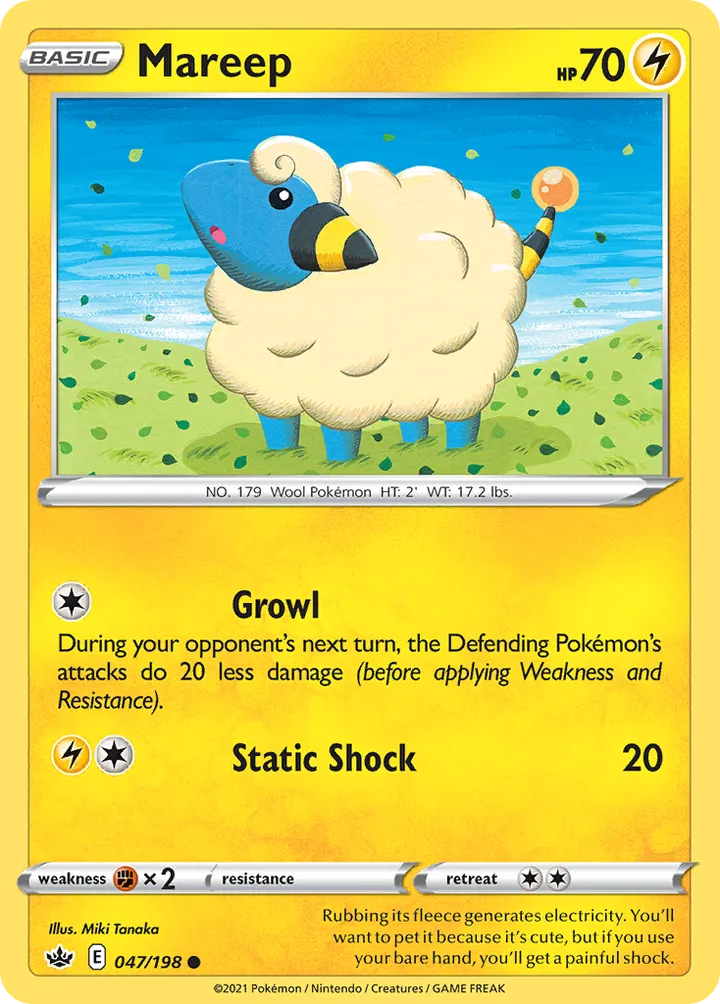 Sword & Shield—Chilling Reign 영어판 Mareep 47 카드 앞면