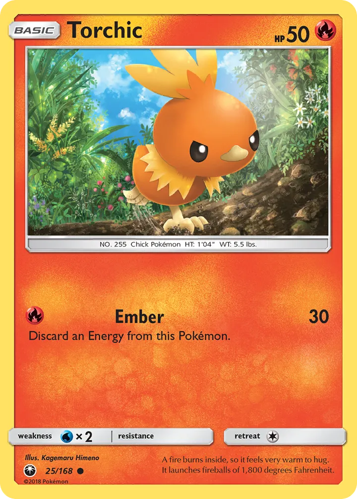 Sun & Moon—Celestial Storm 영어판 Torchic 25 카드 앞면