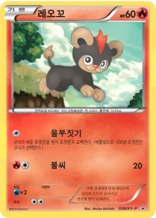 XY 프로모 카드 한국판 레오꼬 39 카드 앞면