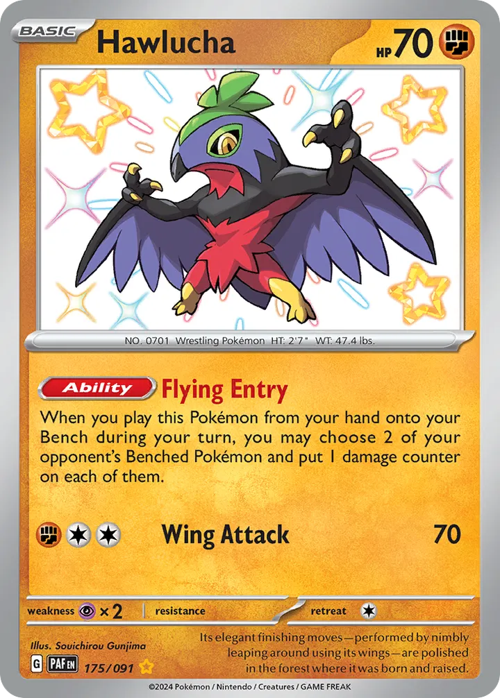 Scarlet & Violet—Paldean Fates 영어판 Hawlucha 175 카드 앞면