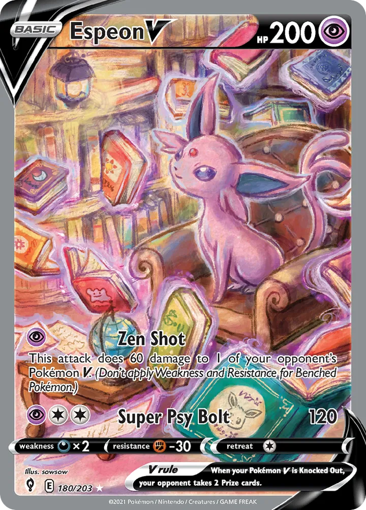 Sword & Shield—Evolving Skies 英語版 Espeon V 180 カード表面
