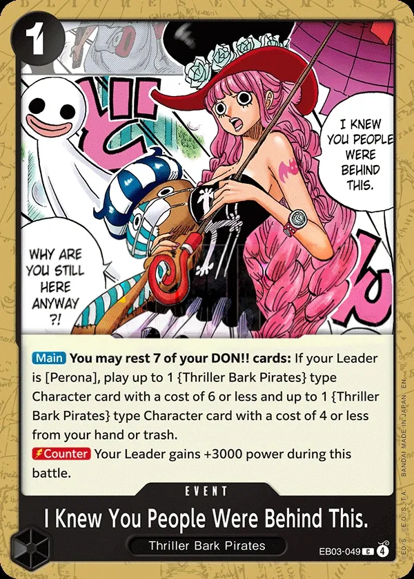 One Piece Heroines Edition 영어판 I Knew You People Were Behind This. EB03-049 카드 앞면
