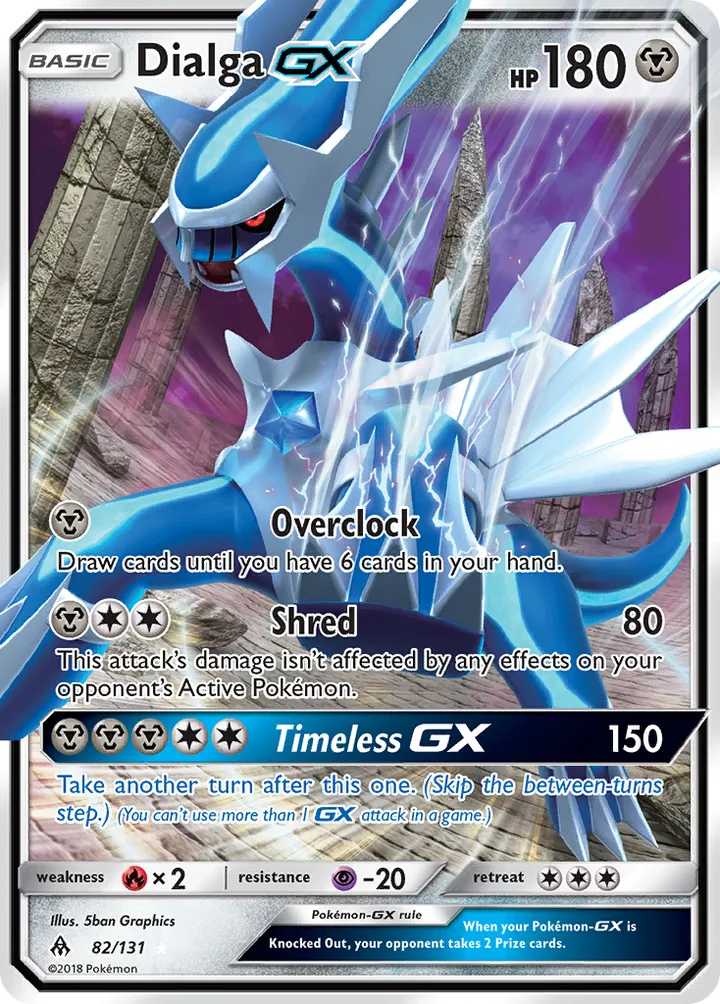 Sun & Moon—Forbidden Light 영어판 Dialga-GX 82 카드 앞면