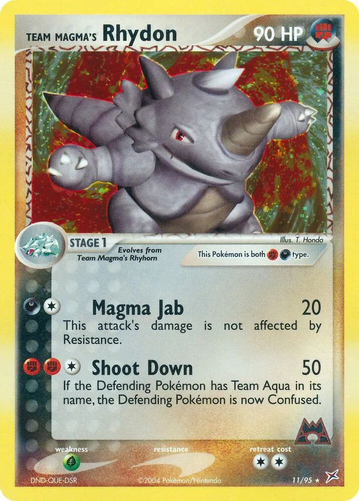 EX Team Magma vs Team Aqua 英語版 Team Magma's Rhydon 11 カード表面