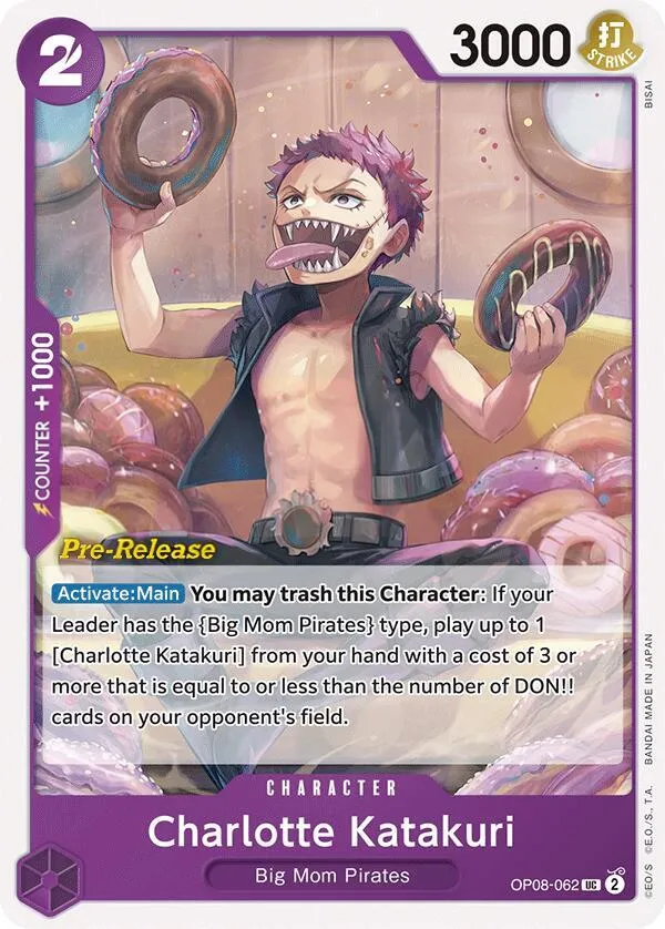 Two Legends 영어판 Charlotte Katakuri OP08-062 · 세트 출시 행사 카드 앞면