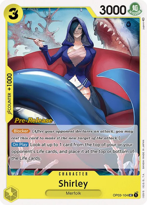Front of Shirley OP03-104 · Pre-Release, Pillars of Strength English