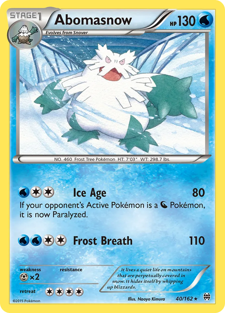 XY—BREAKthrough 영어판 Abomasnow 40 카드 앞면