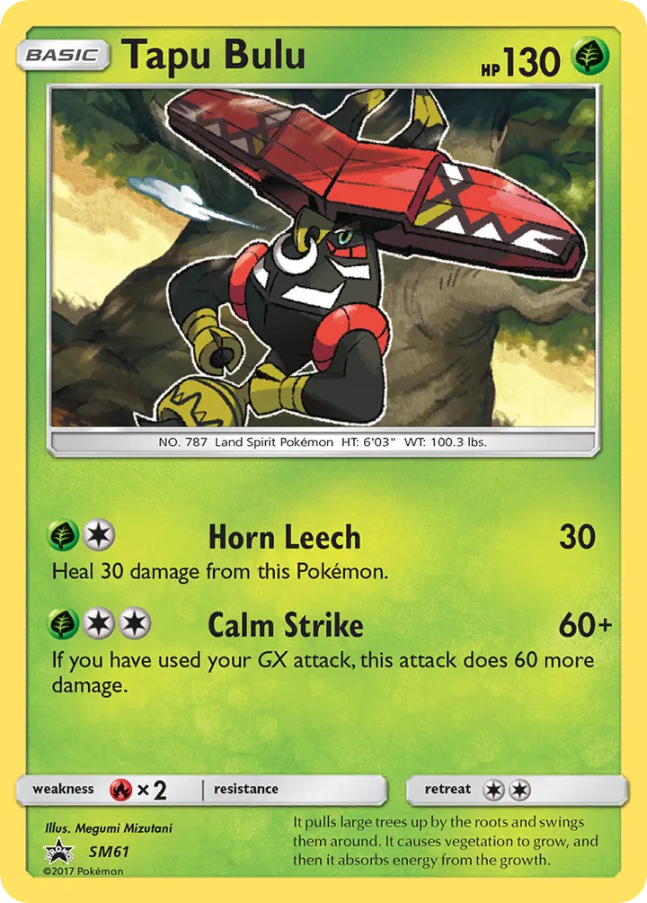 SM Black Star Promos 영어판 Tapu Bulu SM61 카드 앞면