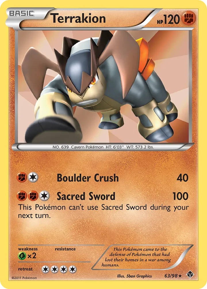 Black & White—Emerging Powers 英語版 Terrakion 63 カード表面