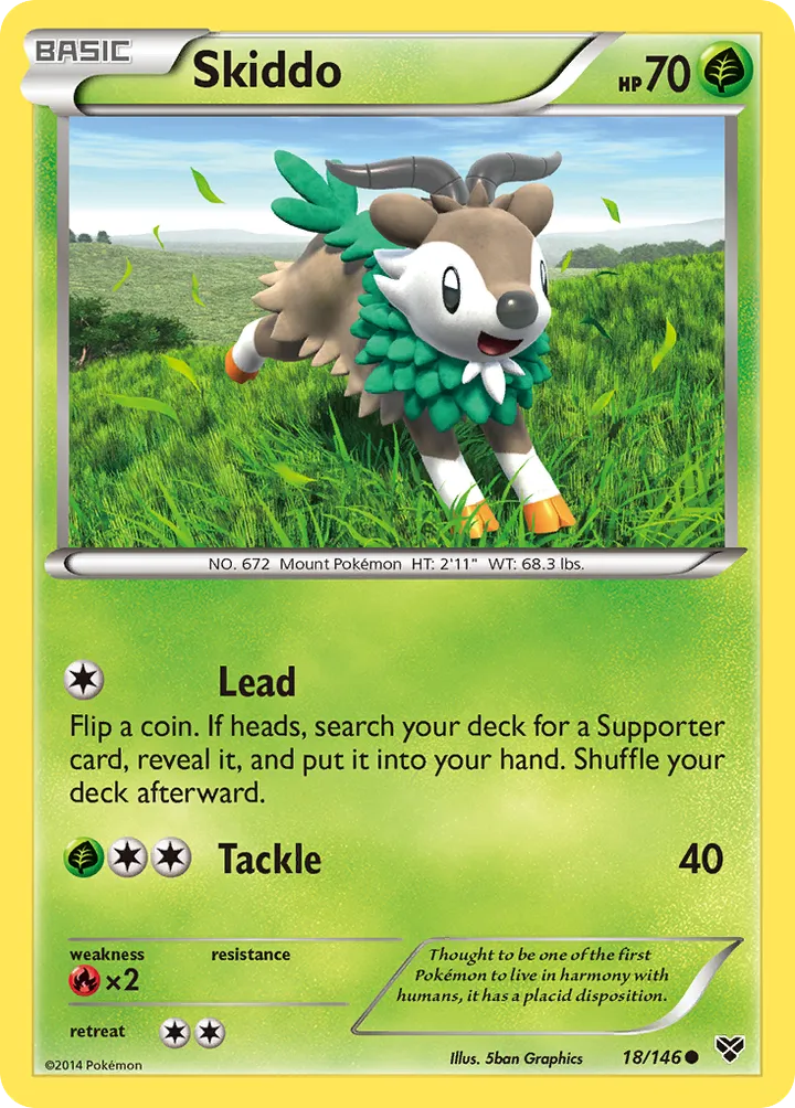 XY 영어판 Skiddo 18 카드 앞면