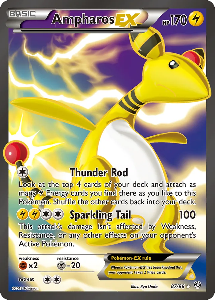 XY—Ancient Origins 英語版 Ampharos-EX 87 カード表面