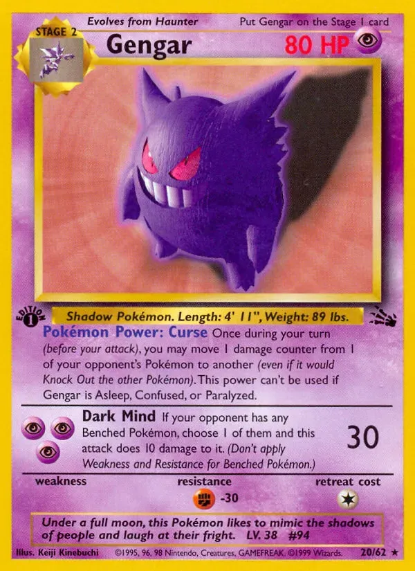 Front of Gengar 20, Fossil English