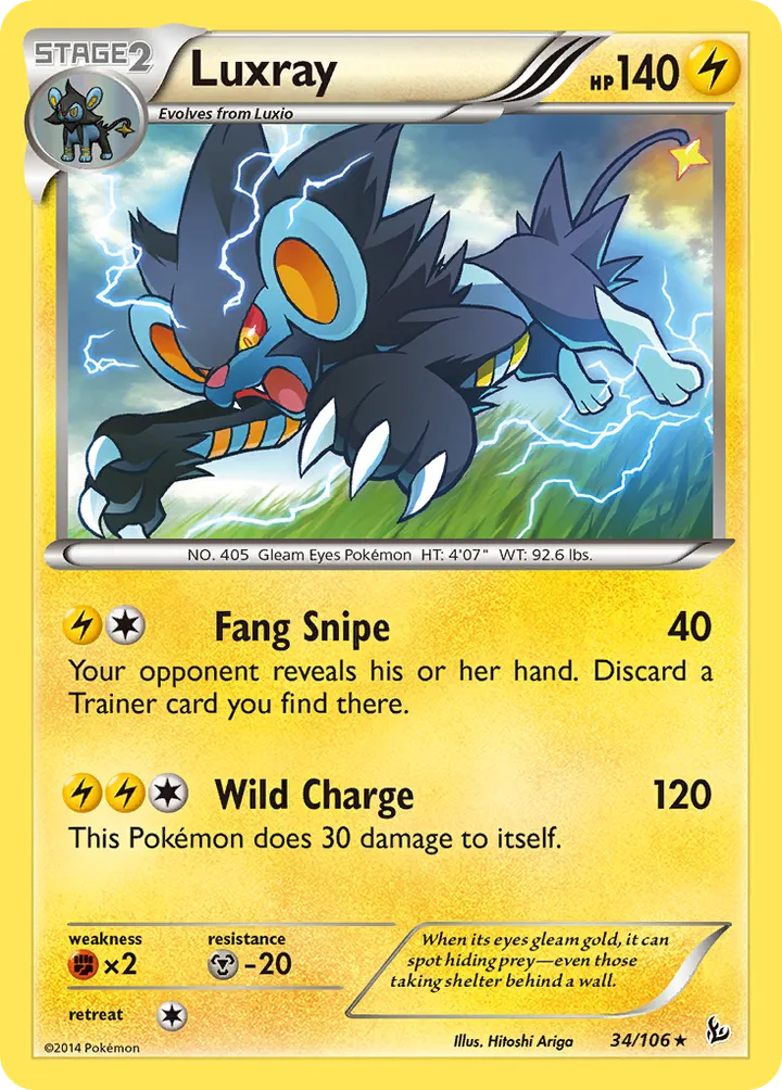 XY—Flashfire 영어판 Luxray 34 카드 앞면