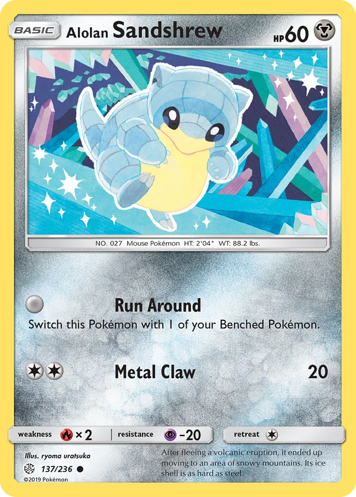 Sun & Moon—Cosmic Eclipse 영어판 Alolan Sandshrew 137 카드 앞면
