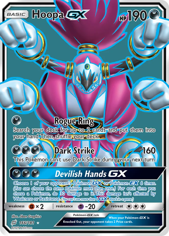 Sun & Moon—Team Up 영어판 Hoopa-GX 166 카드 앞면