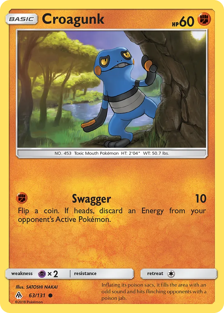 Sun & Moon—Forbidden Light 영어판 Croagunk 63 카드 앞면
