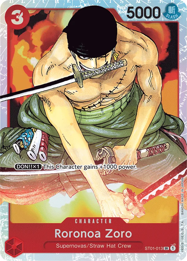 Straw Hat Crew 영어판 Roronoa Zoro ST01-013 카드 앞면