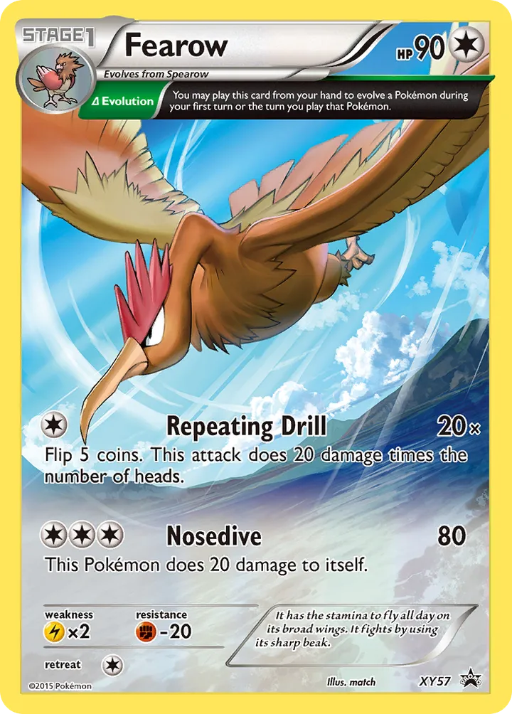 XY Black Star Promos 영어판 Fearow XY57 카드 앞면