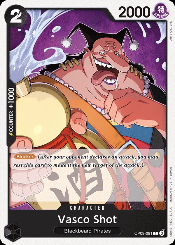 Emperors in the New World 영어판 Vasco Shot OP09-091 카드 앞면